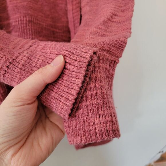 American Eagle Women's Pink Open-Front Sweater Dusty Rose Small Cotton Blend - Picture 7 of 7